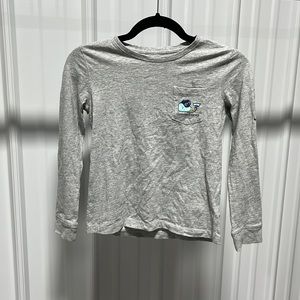Boys Long Sleeve Vineyard Vines Halloween Gray Long Sleeve Whale Shirt - Medium